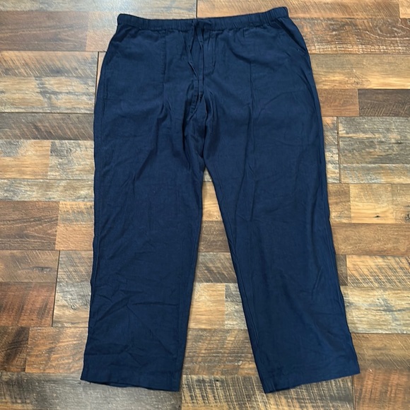 Liz Claiborne Pants - Liz Claiborne navy cotton linen pants. Sz XL